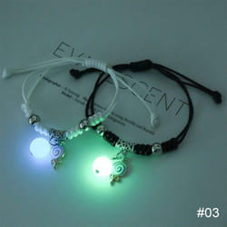 1 Pair Luminous Bracelet Fashion Alloy Hand Braided Bracelet Luminous Bracelet Jewelry Gift For Friends Lovers - 3