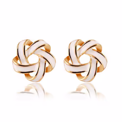 Stud Earrings For Women Brincos Fashion Bijoux Flower Boucle D&apos;oreille Femme Accessory Jewelry - white