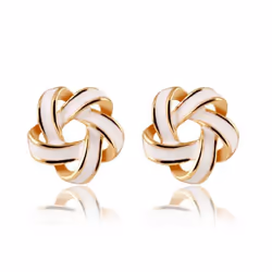 Stud Earrings For Women Brincos Fashion Bijoux Flower Boucle D&apos;oreille Femme Accessory Jewelry - white