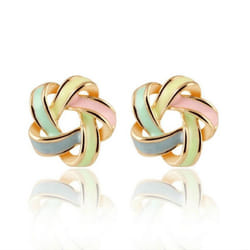 Stud Earrings For Women Brincos Fashion Bijoux Flower Boucle D&apos;oreille Femme Accessory Jewelry - multicolor