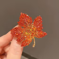 Maple Leaf Brooches For Women Men Elegant Corsage Festival Party Badge Pin Clothing Jewelry Accessories - red