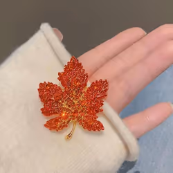 Maple Leaf Brooches For Women Men Elegant Corsage Festival Party Badge Pin Clothing Jewelry Accessories - red