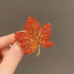 Maple Leaf Brooches For Women Men Elegant Corsage Festival Party Badge Pin Clothing Jewelry Accessories - red