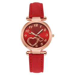 Women&apos;s Watch Fashion Women&apos;s Watch, Lovely Children And Girls, Hands And Numbers, Leisure Quartz Watch Accessories - red