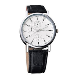 Men Watches Chronograph Casual Analog Quartz Watch Quartz Movement Watch Belt Strap Wristwatch Gift For Boyfriend Father - black white, C
