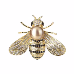 Insect Series Brooch Delicate Little Bee Brooches Pin Jewelry - gold, B