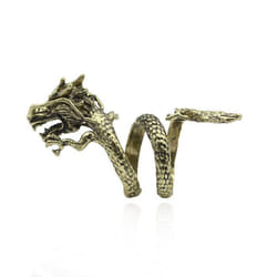 Dragon Ring Male Open Personality Single Trendy Male Index Finger Ring Female Trendy Students Retro Style Dragon Ring - bronze