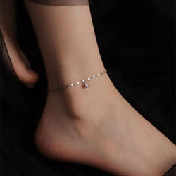 Minimal Beads Vintage Anklets For Womens - Silver