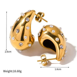 Pinkdudu Fashion Rhinestone Paved Alloy Drop Earring Classic Retro Water Drop Dangle Earrings  For Women Jewelry Gifts Pd1824 - golden