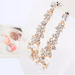 Elegant Chic Women Lady&apos;s Rhinestone Dangle Chandelier Earrings Jewelry