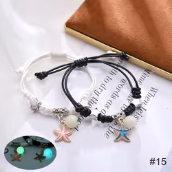1 Pair Luminous Bracelet Fashion Alloy Hand Braided Bracelet Luminous Bracelet Jewelry Gift For Friends Lovers - 15
