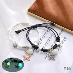 1 Pair Luminous Bracelet Fashion Alloy Hand Braided Bracelet Luminous Bracelet Jewelry Gift For Friends Lovers - 15