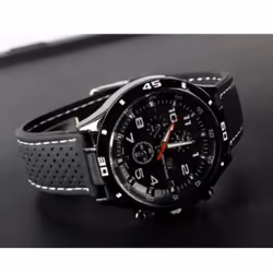 Men&apos;s Fashion Silicone Strap Sports Quartz Watch - white