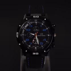 Men&apos;s Fashion Silicone Strap Sports Quartz Watch - white