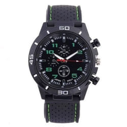 Men&apos;s Fashion Silicone Strap Sports Quartz Watch - green