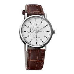 Men Watches Chronograph Casual Analog Quartz Watch Quartz Movement Watch Belt Strap Wristwatch Gift For Boyfriend Father - brown, C