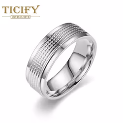 New Product Titanium Steel Men&apos;s Ring Fashion Temperament Business Style Couple Ring Gandal Jewelry - silver, 10