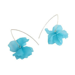 1 Pair Petal Earrings Long Style Dangle Earrings Women Piercing Hook Earrings Jewelry Gift - sky blue