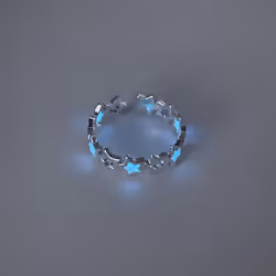 &quot;glowing Star Ring: Creative Luminous Star-shaped Accessory For Students To Shine On Instagram!&quot; - fluorescent blue, Love ring