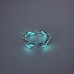 &quot;glowing Star Ring: Creative Luminous Star-shaped Accessory For Students To Shine On Instagram!&quot; - green, Leaf ring