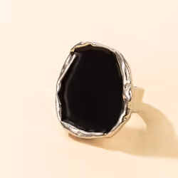 Fashion Women Ring Enamel Rings Punk Classic Black Enamel Ring Vintage Irregular Ring Jewelry Gift - Gold