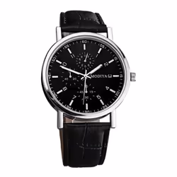 Men Watches Chronograph Casual Analog Quartz Watch Quartz Movement Watch Belt Strap Wristwatch Gift For Boyfriend Father - bl ...