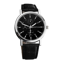 Men Watches Chronograph Casual Analog Quartz Watch Quartz Movement Watch Belt Strap Wristwatch Gift For Boyfriend Father - black, C