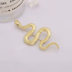 Unique Design Gold Color Snake Brooches Women Men Lady Luxury Metal Snake Brooch Pins Party Casual Jewelry - gold