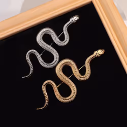 Unique Design Gold Color Snake Brooches Women Men Lady Luxury Metal Snake Brooch Pins Party Casual Jewelry - gold