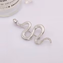 Unique Design Gold Color Snake Brooches Women Men Lady Luxury Metal Snake Brooch Pins Party Casual Jewelry - silver