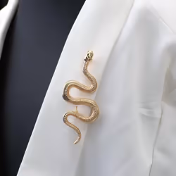 Unique Design Gold Color Snake Brooches Women Men Lady Luxury Metal Snake Brooch Pins Party Casual Jewelry - silver