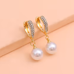 Zircon Imitation Pearl Beautiful And Generous Earrings