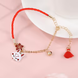 Flower Animal Bracelet For Women Cute Fox Jewelry Lucky Bell Bracelet