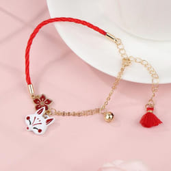 Flower Animal Bracelet For Women Cute Fox Jewelry Lucky Bell Bracelet