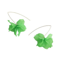 1 Pair Petal Earrings Long Style Dangle Earrings Women Piercing Hook Earrings Jewelry Gift - light green