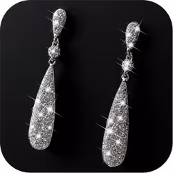 Fashion Elegant Diamond Eardrop Shiny Geometry Zircon Water Drop Earring Women Weeding Jewelry Gift - silver