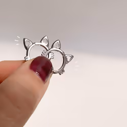 Anenjery Korean Simple Hollow Cat Earrings Temperament Animal Earrings Temperament Jewelry Gift Wholesale - rose gold