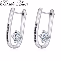 Black Awn Black and White Design Jewelry Drop Earrings For Women