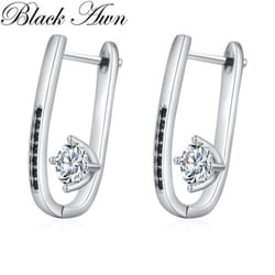 Black Awn Black and White Design Jewelry Drop Earrings For Women