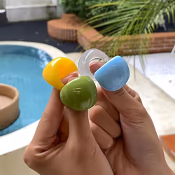 Fashion Candy Color Acrylic Ring Exaggerated Geometric Ring Hand Jewelry Women&apos;s Accessories - Yellow