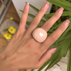 Fashion Candy Color Acrylic Ring Exaggerated Geometric Ring Hand Jewelry Women&apos;s Accessories - Pink