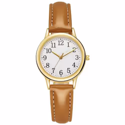 Ladies Watch / Elegant Leather Strap Quartz Watch / Casual / Fashion / Watch / Gift - brown