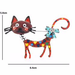 Lovely Cat Brooches 2-color Enamel Pet Animal Party Casual Brooch Pins For Women Men Gifts - Blue