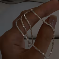 Simple Silver Color Choker Necklace Casual Necklace For Women - 40cm