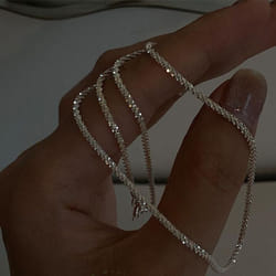 Simple Silver Color Choker Necklace Casual Necklace For Women - 45cm