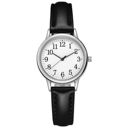 Ladies Watch / Elegant Leather Strap Quartz Watch / Casual / Fashion / Watch / Gift - black