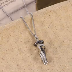 Hip Hop Embrace Couple Pendant Necklace Adjustable Length Him Her Hugging Pendant Necklace Anniversary Jewelry Valentine Day Gift - silver