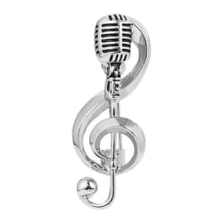 Pin Jewelry Accessories Badge Pin Brooches Pin Music Note Brooch Microphone Brooches Enamel Pin - silver