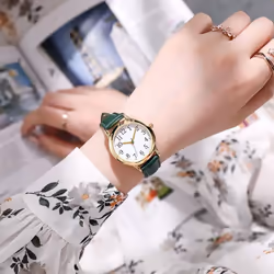 Ladies Watch / Elegant Leather Strap Quartz Watch / Casual / Fashion / Watch / Gift - blue