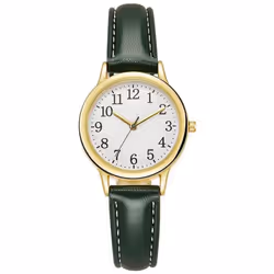 Ladies Watch / Elegant Leather Strap Quartz Watch / Casual / Fashion / Watch / Gift - blue